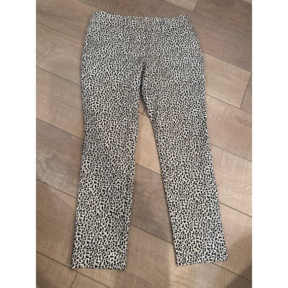 Loft Outlet Womens Skinny Ankle Pants Leopard Print 4P Petite Cotton/Spandex - Picture 1 of 8